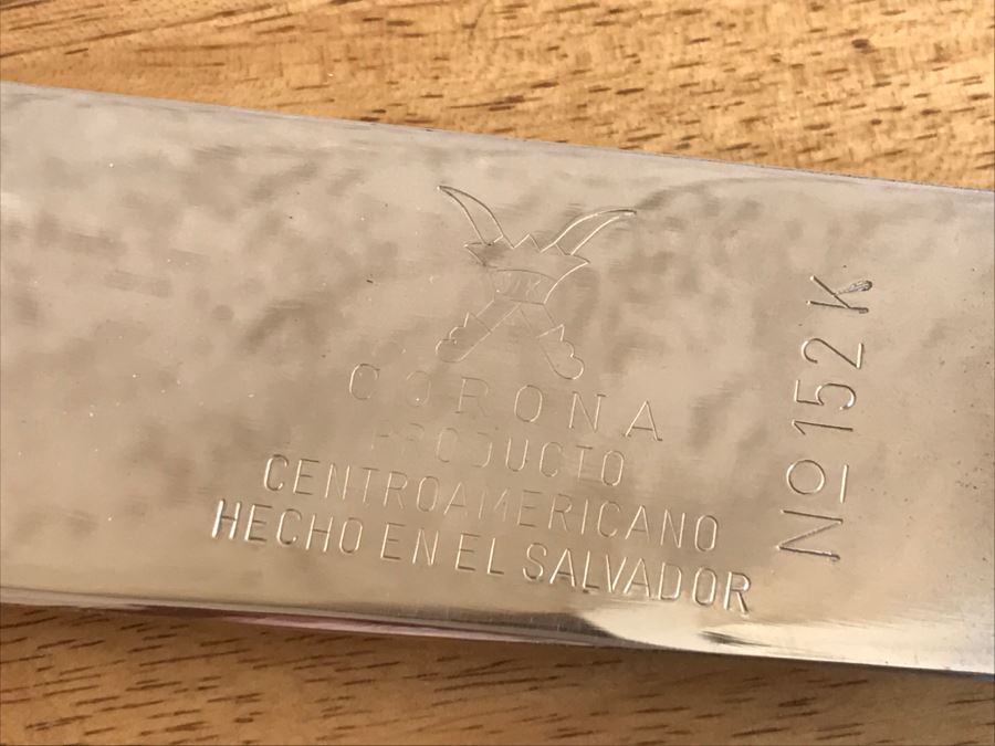 Vintage Corona No. 152K Machete Knife Made El Salvador With Leather Sheath [Photo 6]