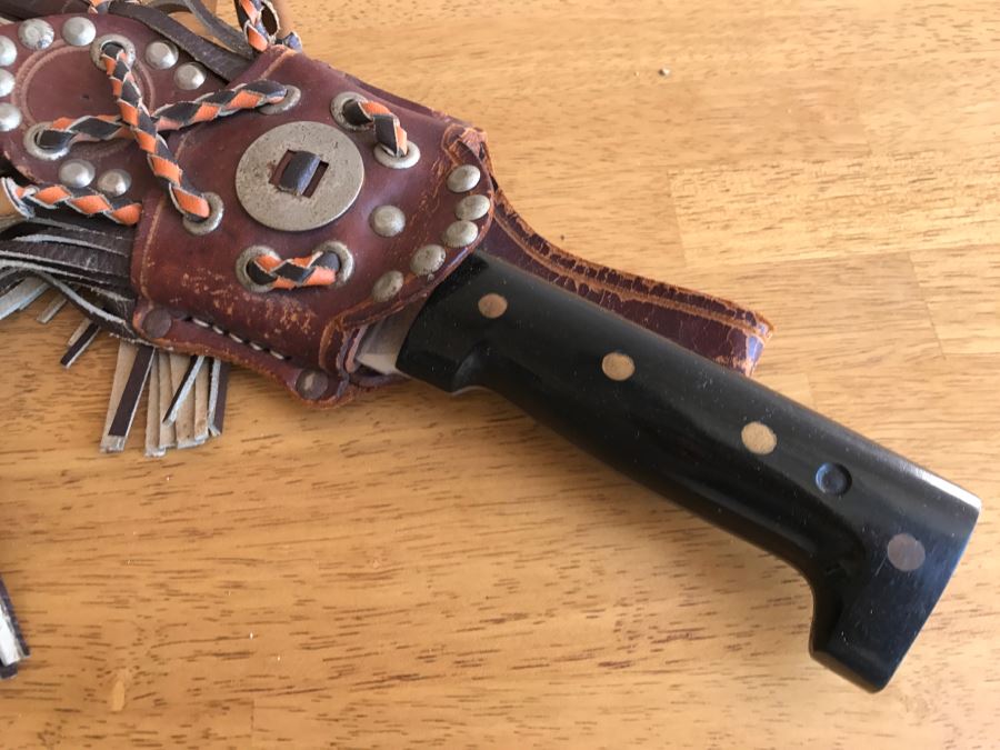 Vintage Corona No. 152K Machete Knife Made El Salvador With Leather Sheath [Photo 3]