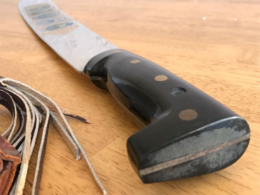 Vintage Corona No. 152K Machete Knife Made El Salvador With Leather Sheath [Photo 11]