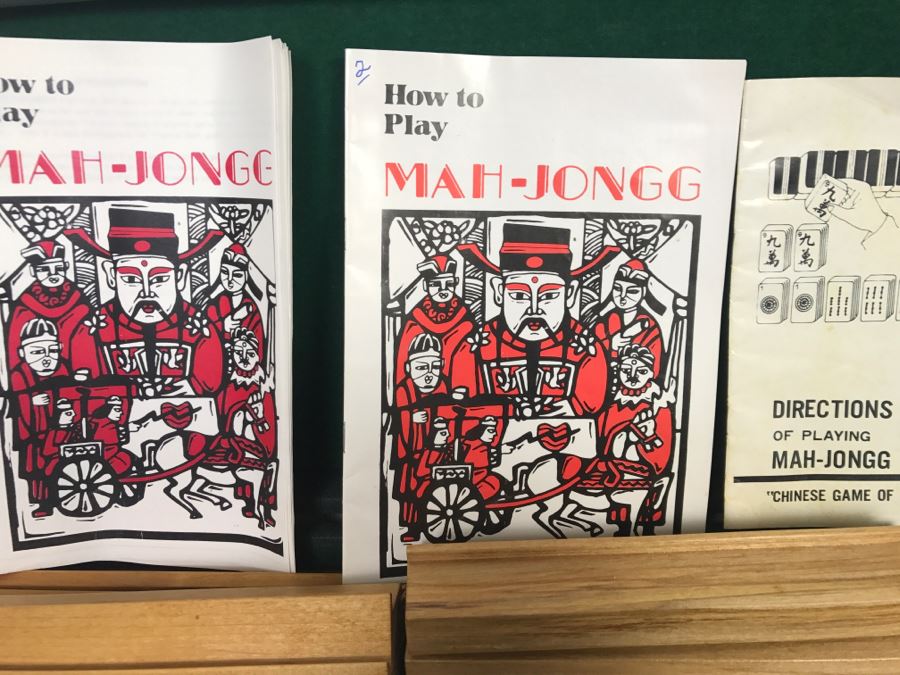Mah-Jongg Game With Tiles, Instruction Books, Carrying Case And Custom Wooden Tile Stands [Photo 7]