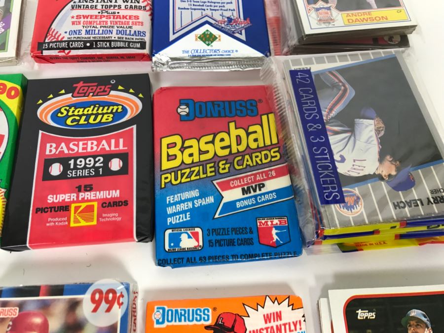 Large Lot Of Mostly Unopened Baseball Card Packs And Beanie Babies Collectors Cards Topps Fleer Donruss Score [Photo 6]