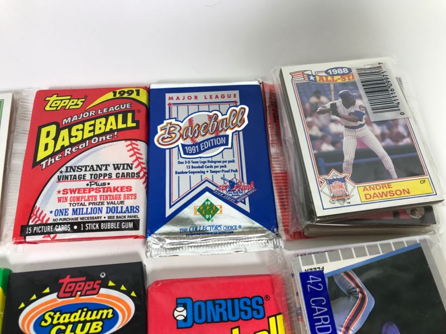 Large Lot Of Mostly Unopened Baseball Card Packs And Beanie Babies ...