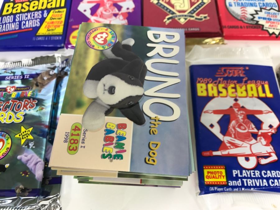 Large Lot Of Mostly Unopened Baseball Card Packs And Beanie Babies Collectors Cards Topps Fleer Donruss Score [Photo 10]