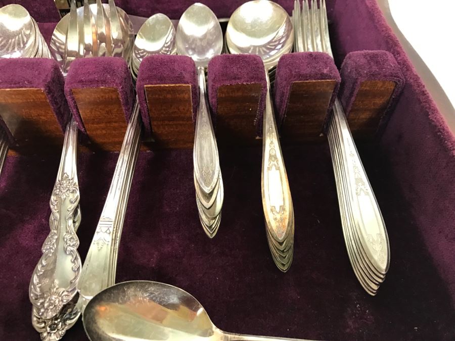 Several Patterns Of Silverplate Flatware 1847 Rogers Bros Court With 1847 Rogers Bros Silverware Box [Photo 8]