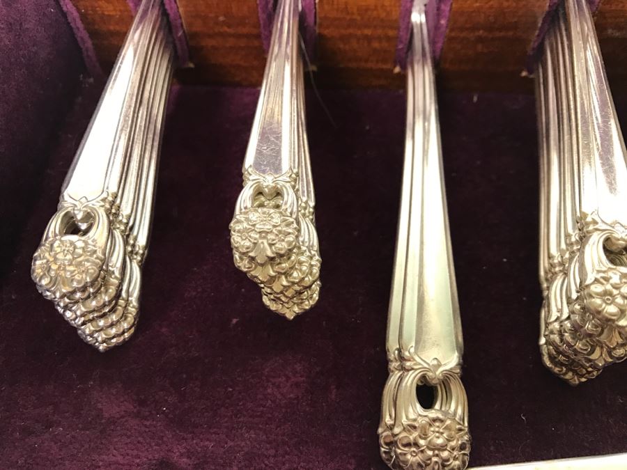 Several Patterns Of Silverplate Flatware 1847 Rogers Bros Court With 1847 Rogers Bros Silverware Box [Photo 6]