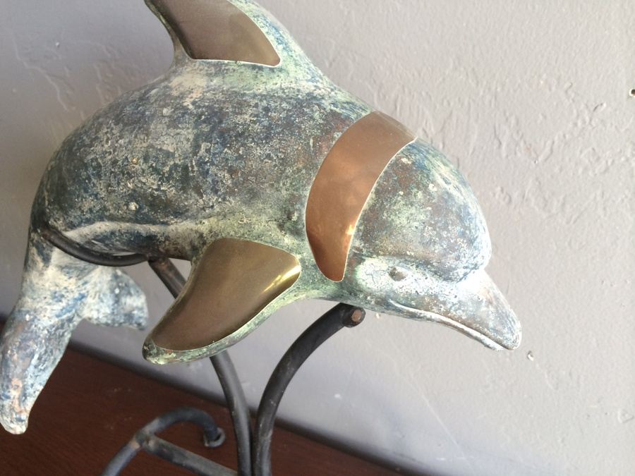 Decorative Metal/Copper Dolphin with Stand [Photo 2]