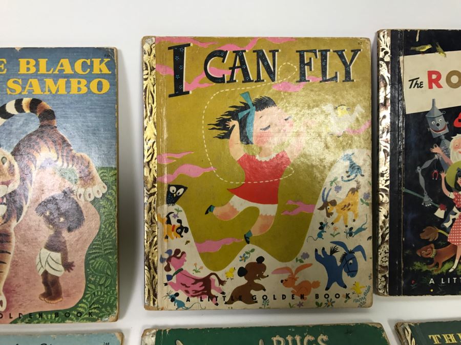(8) Vintage 1940's And 50's Little Golden Books Including Peter Pan, Little Black Sambo, The Road To Oz, Mad Hatter's Tea Party, Mary Poppins Story The Magic Compass  - See Photos [Photo 5]