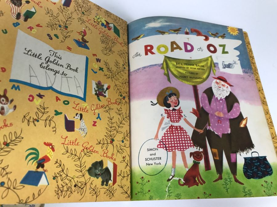 (8) Vintage 1940's And 50's Little Golden Books Including Peter Pan, Little Black Sambo, The Road To Oz, Mad Hatter's Tea Party, Mary Poppins Story The Magic Compass  - See Photos [Photo 34]