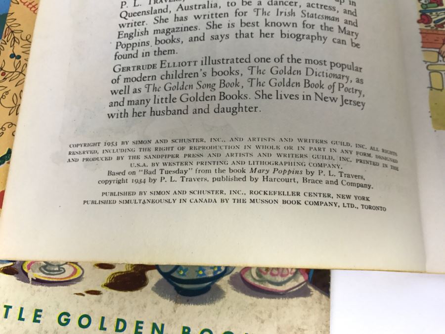 (8) Vintage 1940's And 50's Little Golden Books Including Peter Pan, Little Black Sambo, The Road To Oz, Mad Hatter's Tea Party, Mary Poppins Story The Magic Compass  - See Photos [Photo 17]