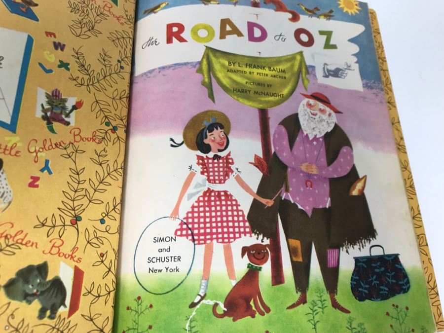 (8) Vintage 1940's And 50's Little Golden Books Including Peter Pan, Little Black Sambo, The Road To Oz, Mad Hatter's Tea Party, Mary Poppins Story The Magic Compass  - See Photos [Photo 35]