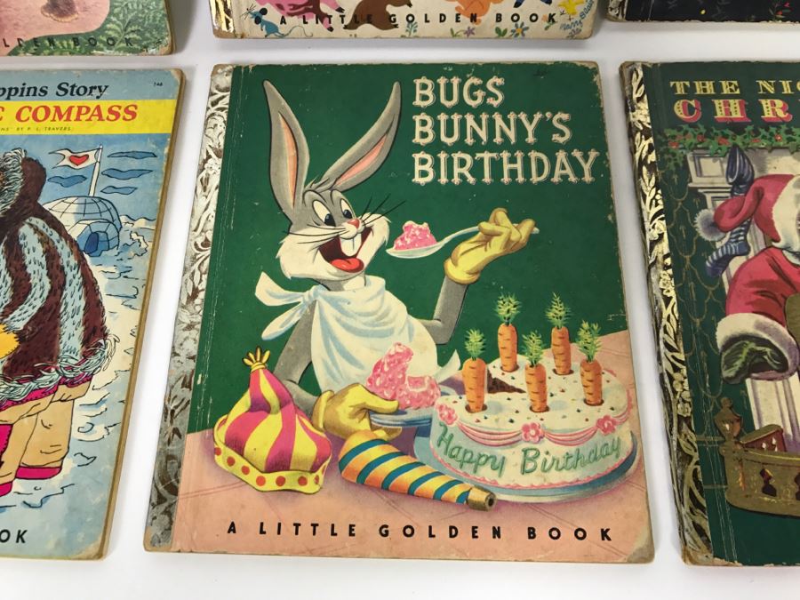 (8) Vintage 1940's And 50's Little Golden Books Including Peter Pan, Little Black Sambo, The Road To Oz, Mad Hatter's Tea Party, Mary Poppins Story The Magic Compass  - See Photos [Photo 8]