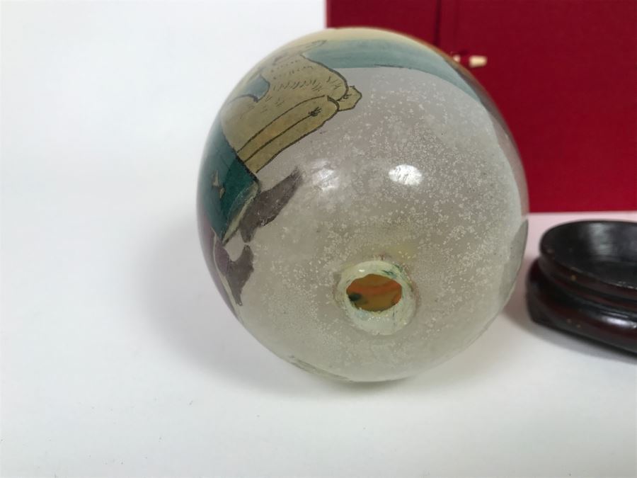 Hand Blown Glass Egg With Wooden Stand S. McAllister [Photo 10]
