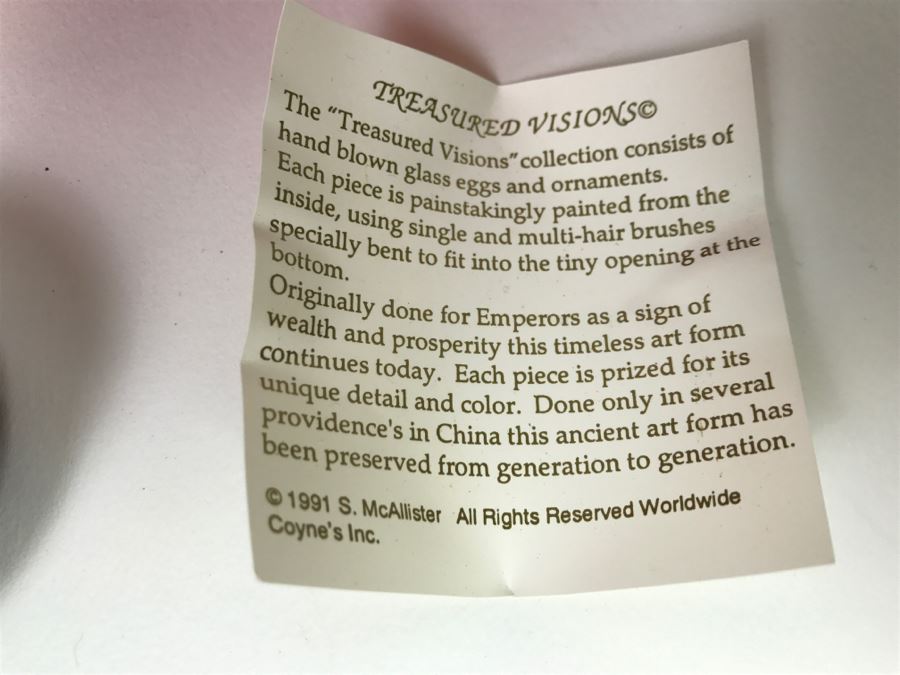 Hand Blown Glass Egg With Wooden Stand S. McAllister [Photo 9]