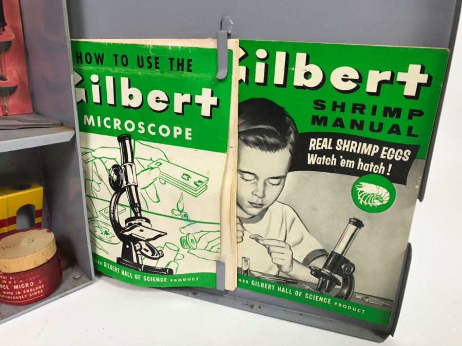 Vintage No. 11 Gilbert Microscope With Metal Case, Specimens And Manuals [Photo 8]