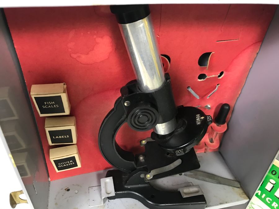 Vintage No. 11 Gilbert Microscope With Metal Case, Specimens And Manuals [Photo 11]