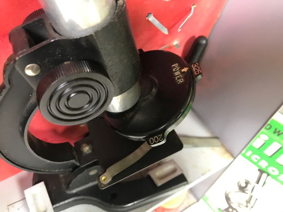 Vintage No. 11 Gilbert Microscope With Metal Case, Specimens And Manuals [Photo 17]