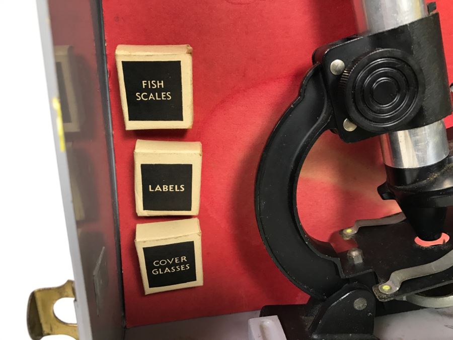 Vintage No. 11 Gilbert Microscope With Metal Case, Specimens And Manuals [Photo 10]