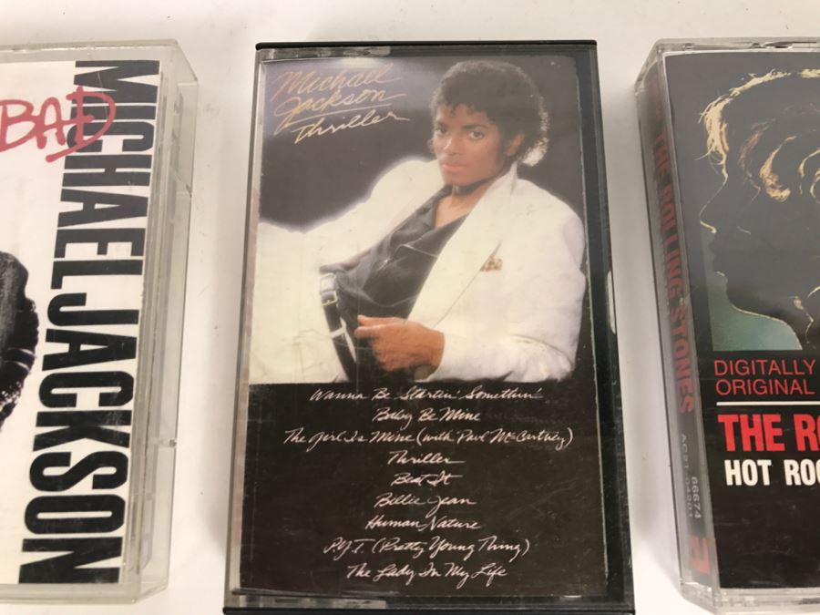 Vintage Cassette Tapes Michael Jackson Bad And Thriller, Rolling Stones ...