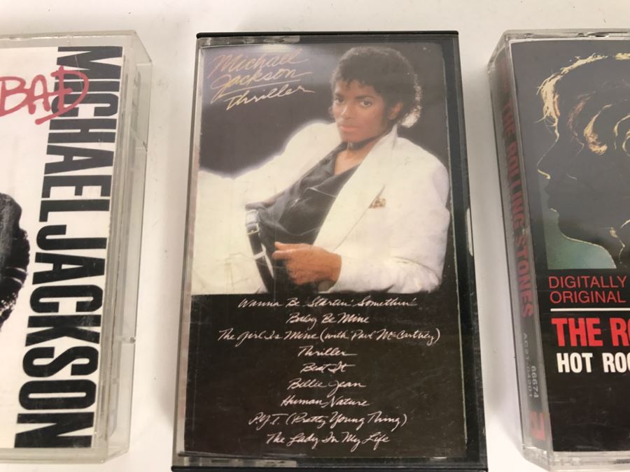 Vintage Cassette Tapes Michael Jackson Bad And Thriller, Rolling Stones Hot Rocks And Simon And Garfunkel [Photo 3]