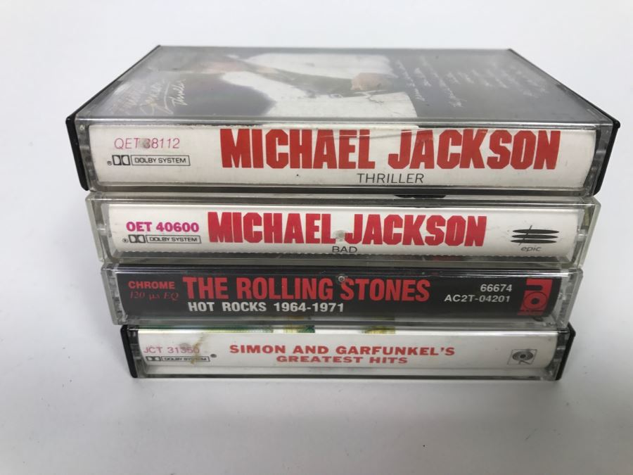 Vintage Cassette Tapes Michael Jackson Bad And Thriller, Rolling Stones Hot Rocks And Simon And Garfunkel [Photo 7]
