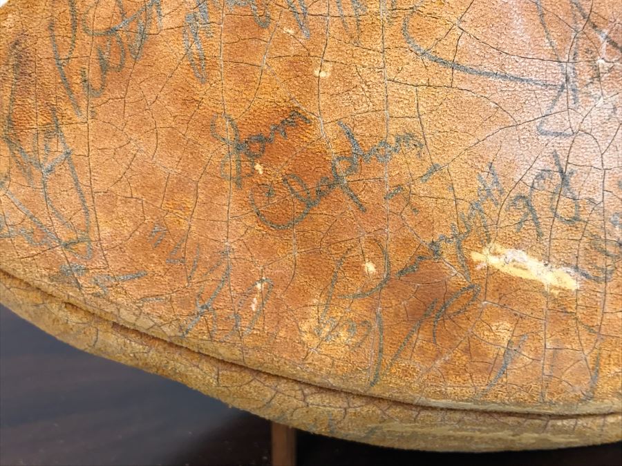 Vintage 1980's SIGNED Chargers Football With Display Case Dan Fouts, Charlie Joiner, John Cappelletti See Checks On Player Rooster List For All Signatures - Note Leather Is Very Dry And Cracking Needs Treatment [Photo 51]