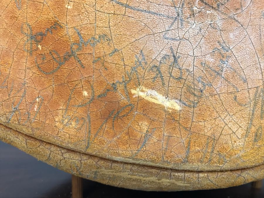 Vintage 1980's SIGNED Chargers Football With Display Case Dan Fouts, Charlie Joiner, John Cappelletti See Checks On Player Rooster List For All Signatures - Note Leather Is Very Dry And Cracking Needs Treatment [Photo 50]