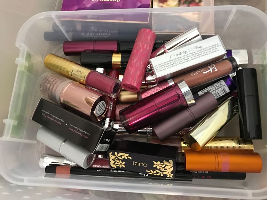 Huge Lot Of New Beauty Supplies Makeup With Plastic Storage Bin - See All Photos [Photo 5]