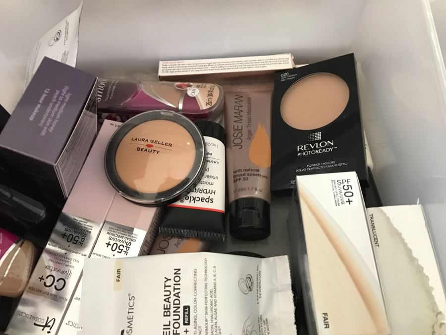 Huge Lot Of New Beauty Supplies Makeup With Plastic Storage Bin - See All Photos [Photo 12]