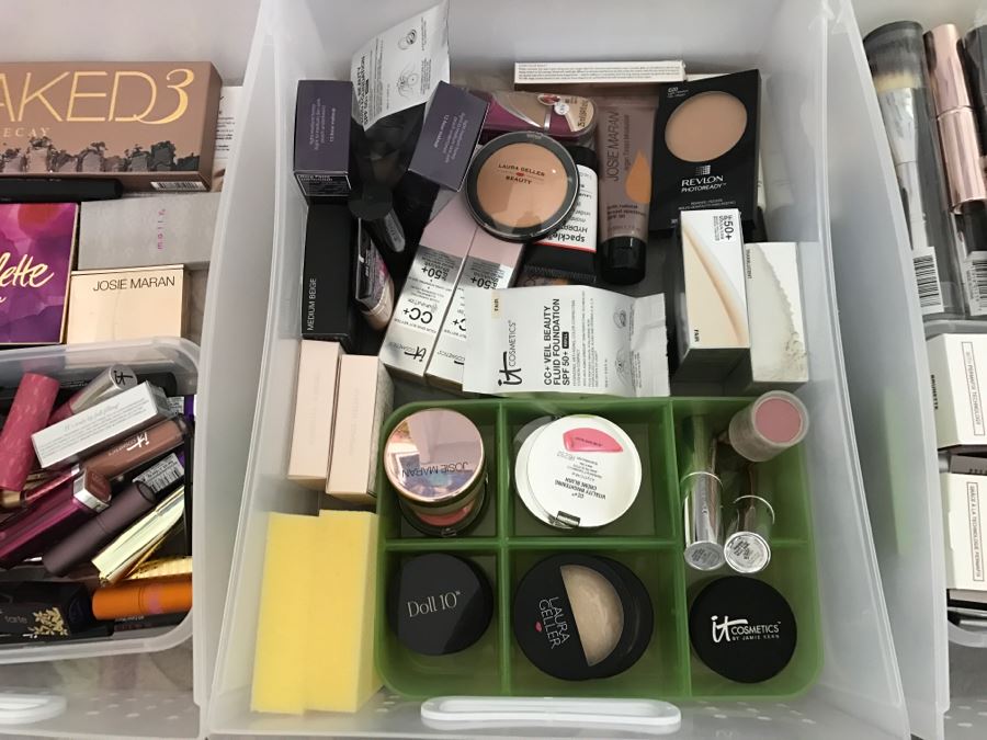Huge Lot Of New Beauty Supplies Makeup With Plastic Storage Bin - See All Photos [Photo 8]