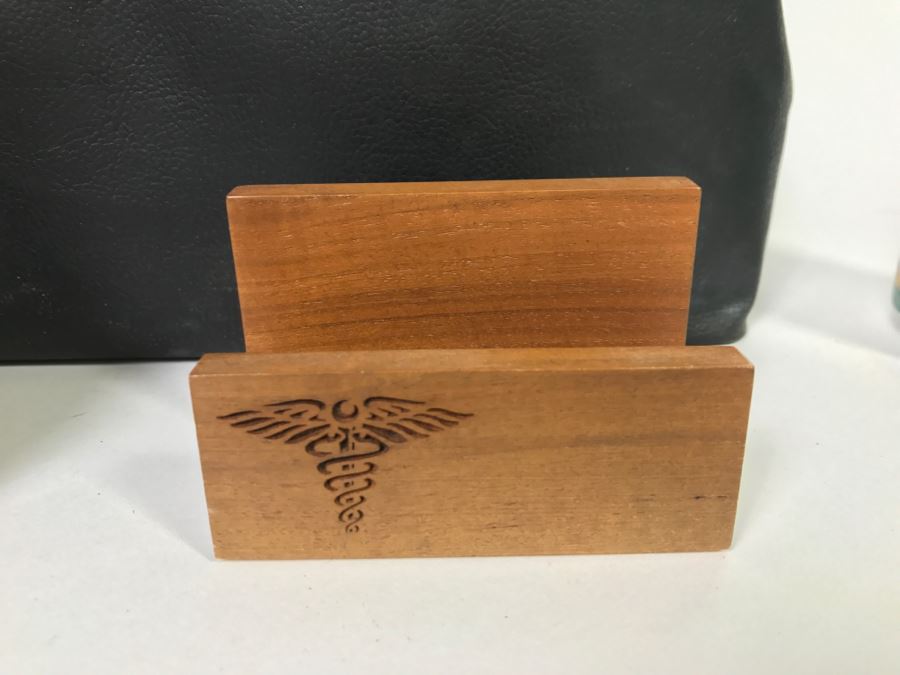 Black Leather Medical Bag With Military Medical Desk Set [Photo 4]