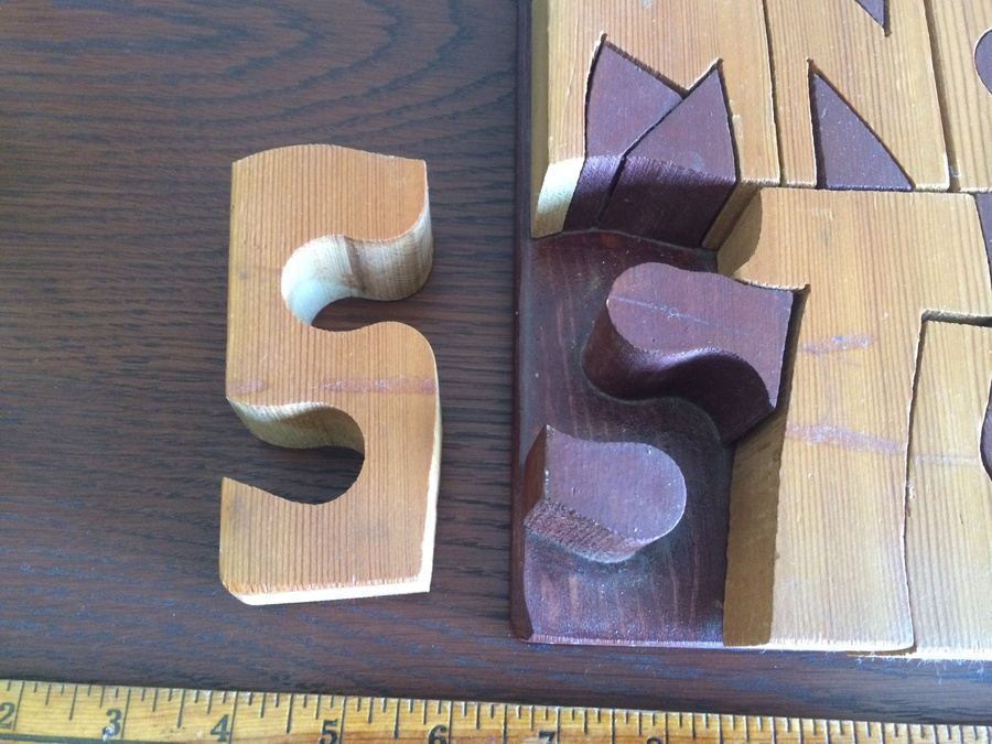 Wooden Hand-Carved Alphabet Retro 70s Puzzle [Photo 5]