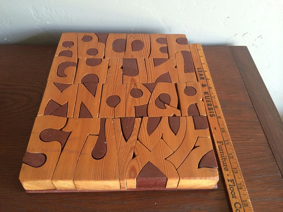 Wooden Hand-Carved Alphabet Retro 70s Puzzle [Photo 2]