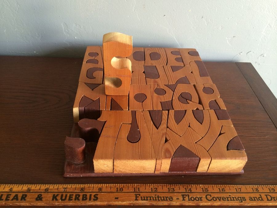 Wooden Hand-Carved Alphabet Retro 70s Puzzle [Photo 4]