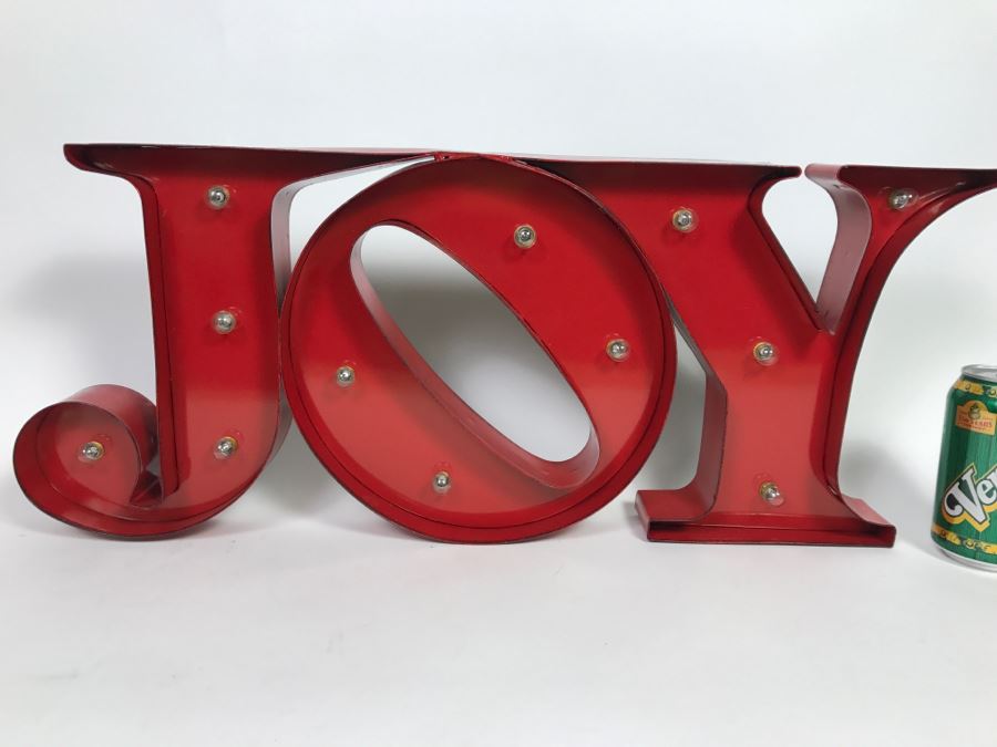 Metal JOY Lighted Sign Aaron Brothers Marquees 24.75' Battery Powered [Photo 4]