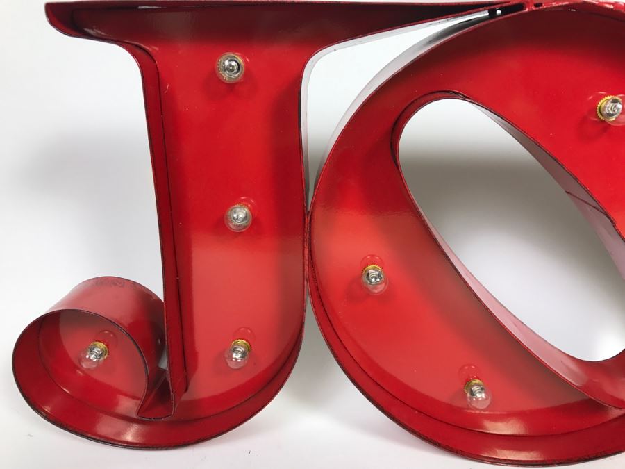 Metal JOY Lighted Sign Aaron Brothers Marquees 24.75' Battery Powered [Photo 5]