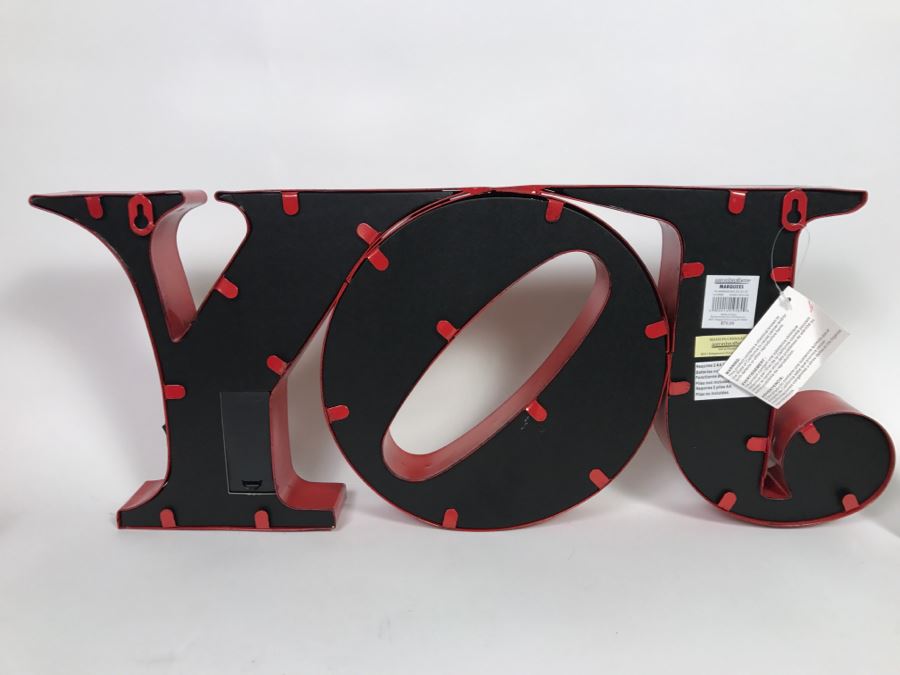 Metal JOY Lighted Sign Aaron Brothers Marquees 24.75' Battery Powered [Photo 7]
