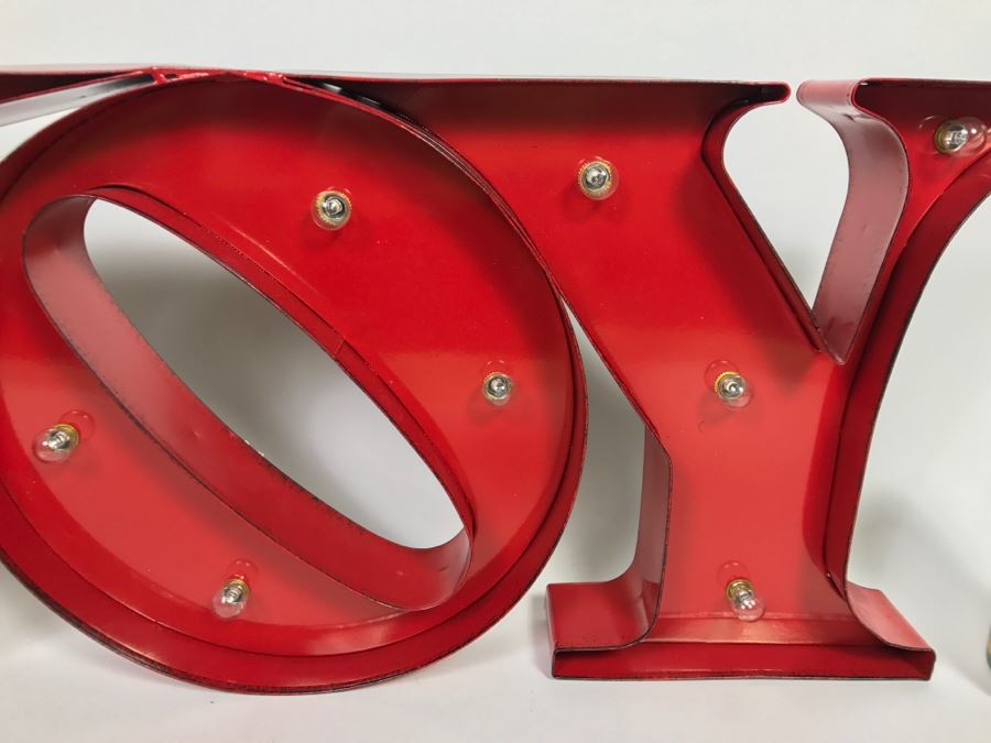 Metal JOY Lighted Sign Aaron Brothers Marquees 24.75' Battery Powered [Photo 6]