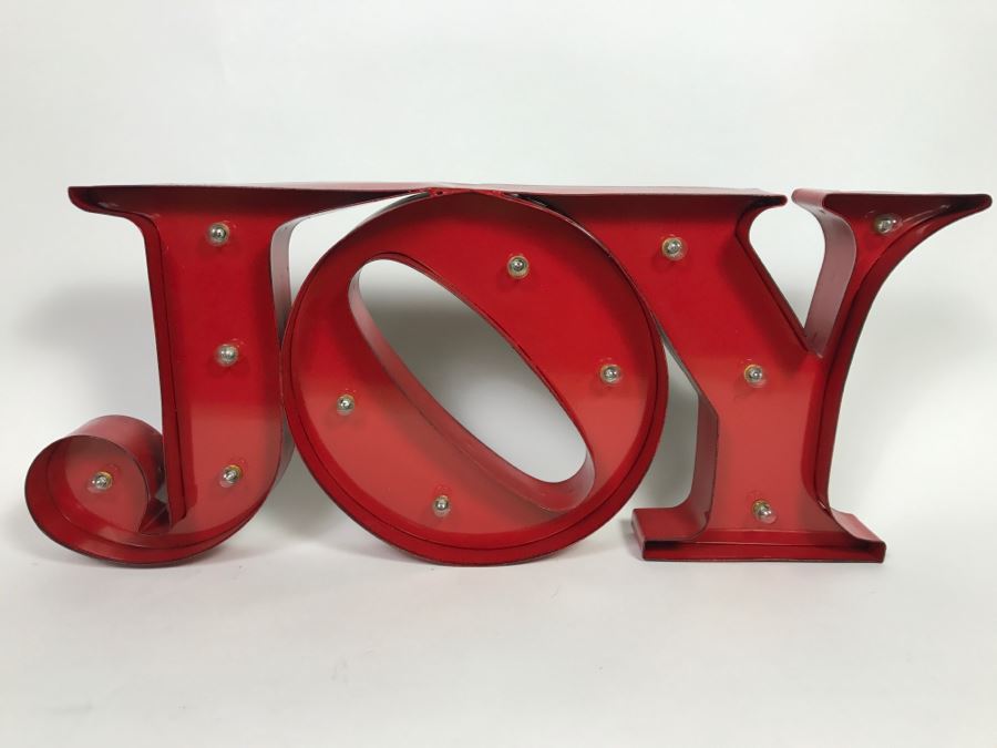Metal JOY Lighted Sign Aaron Brothers Marquees 24.75' Battery Powered [Photo 2]