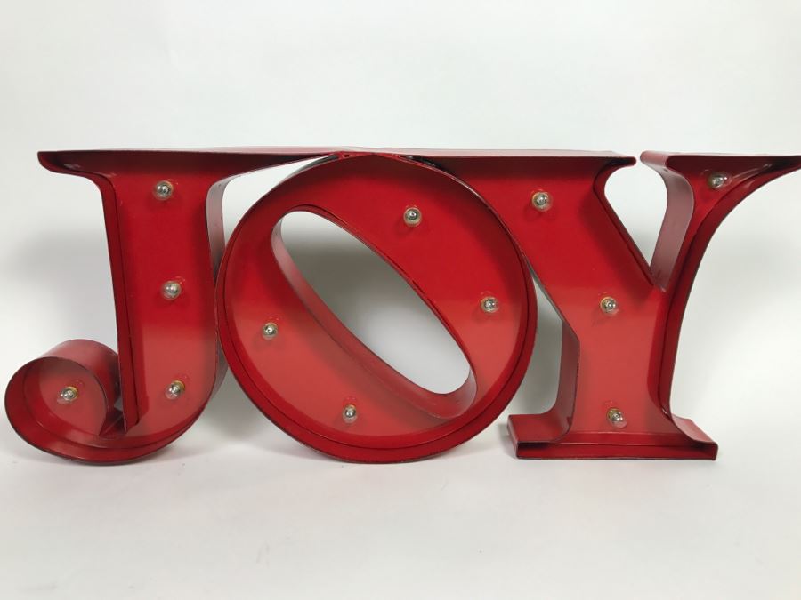 Metal JOY Lighted Sign Aaron Brothers Marquees 24.75' Battery Powered [Photo 1]