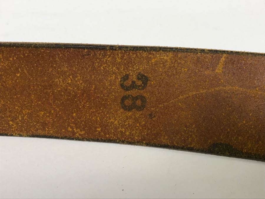 US Marine Corps Belt Buckle With Leather Belt Size 38 [Photo 5]