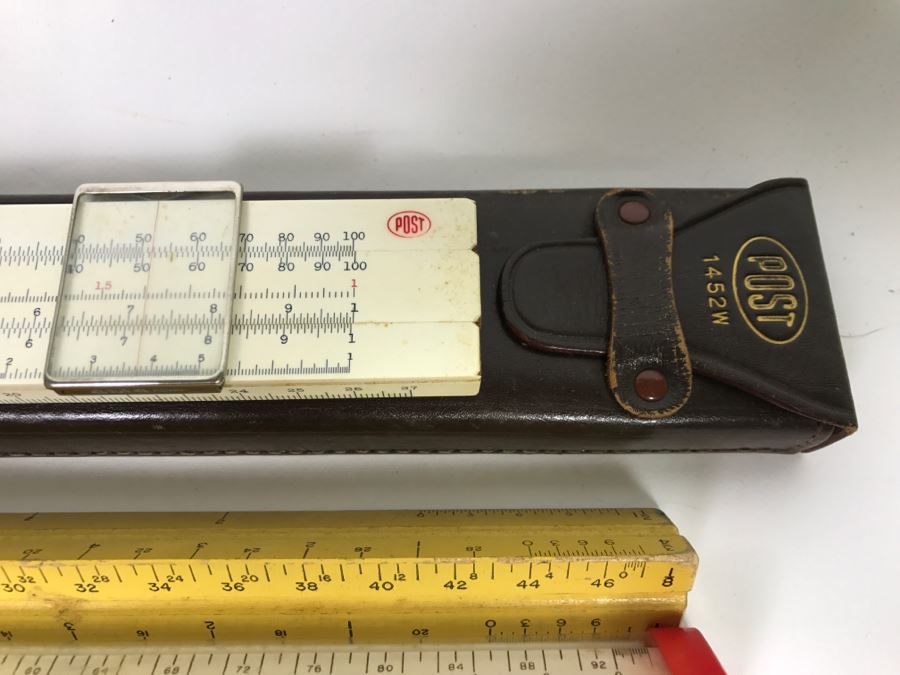 Vintage Drafting Supplies Including POST 1444K And Frederick Post 1452W Slide Rules [Photo 6]