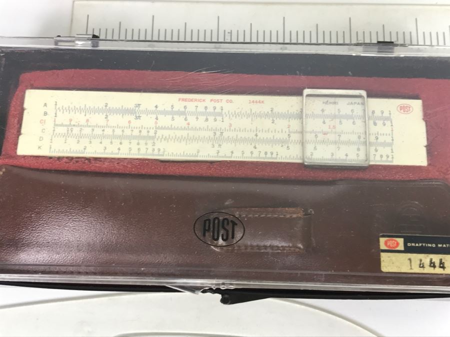 Vintage Drafting Supplies Including POST 1444K And Frederick Post 1452W Slide Rules [Photo 4]