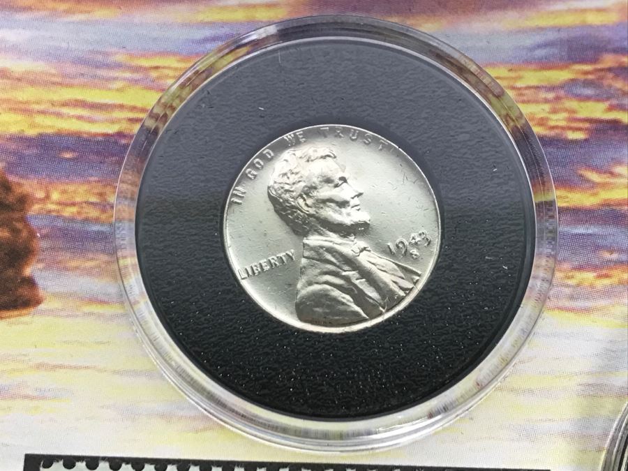 WWII 60th Anniversary V-J Day Commemorative Cover Morgan Mint Stamps And 1943 Lincoln Steel Penny Limited Edition 12,340 Of 30,000 [Photo 4]