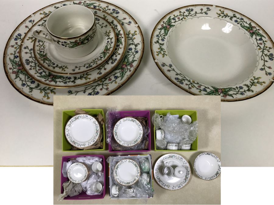 China Setting For 10 Farberware Fine China Wellesley Katherine Babanovsky Plus Creamer Sugar Large Bowls - See Photos