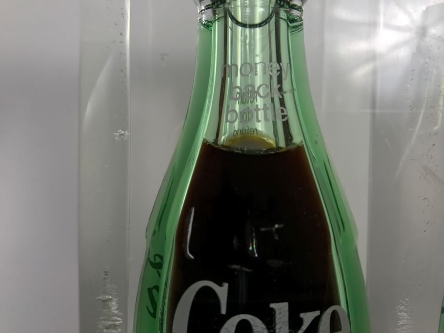 Vintage Actual Coca-Cola Glass Bottle Filled With Coke Encapsulated In Acrylic Display [Photo 10]