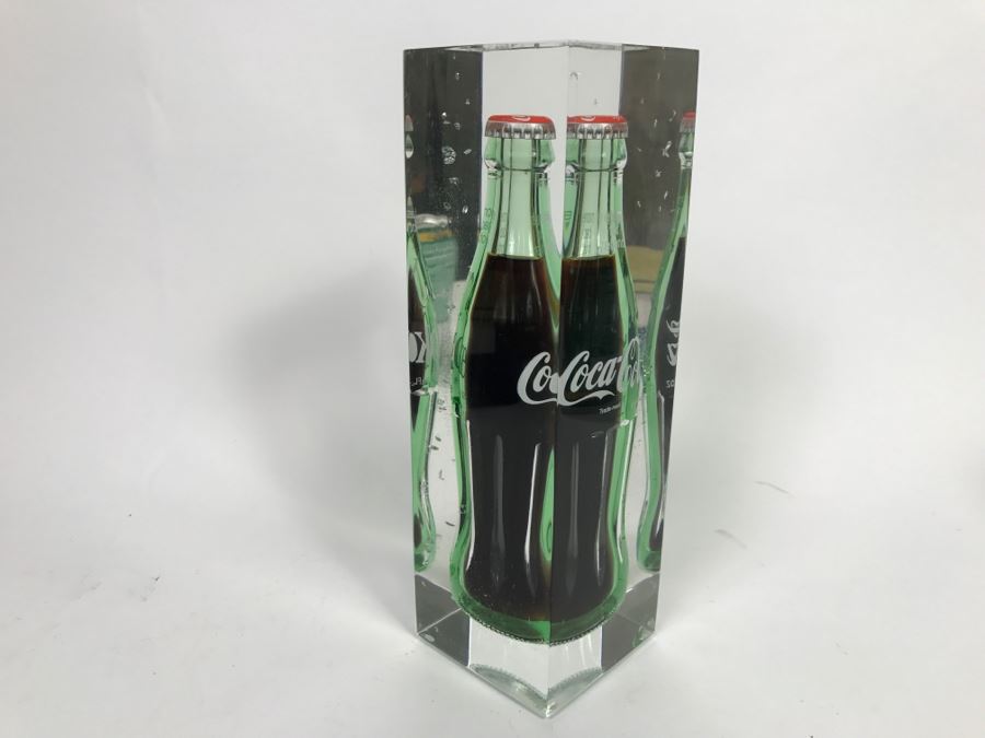 Vintage Actual Coca-Cola Glass Bottle Filled With Coke Encapsulated In Acrylic Display [Photo 7]