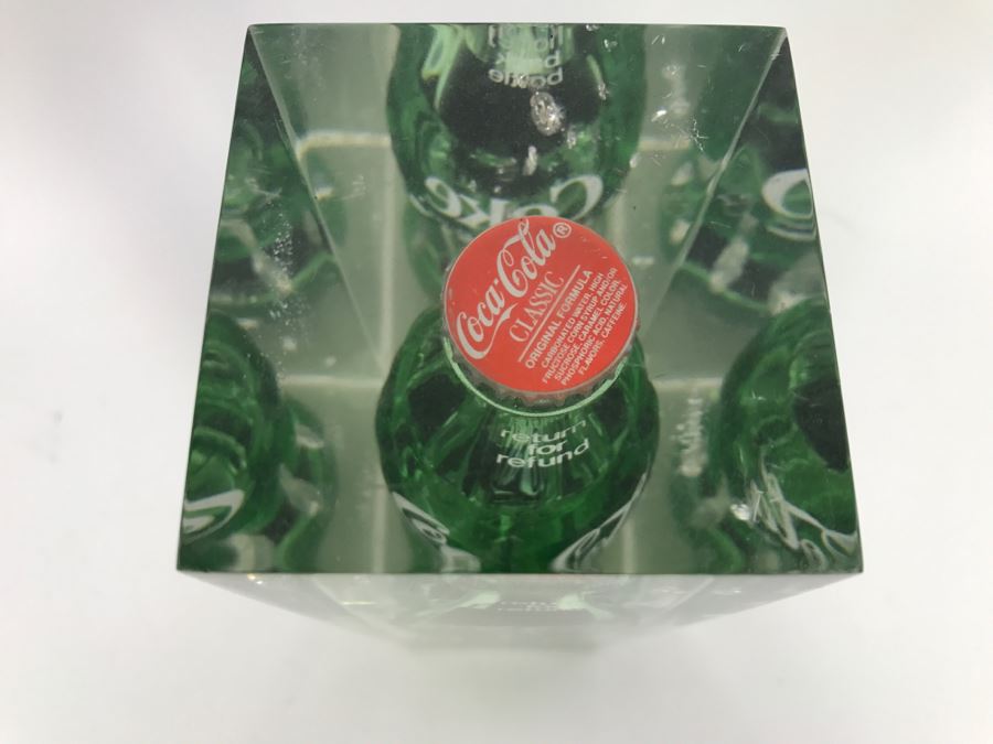 Vintage Actual Coca-Cola Glass Bottle Filled With Coke Encapsulated In Acrylic Display [Photo 4]