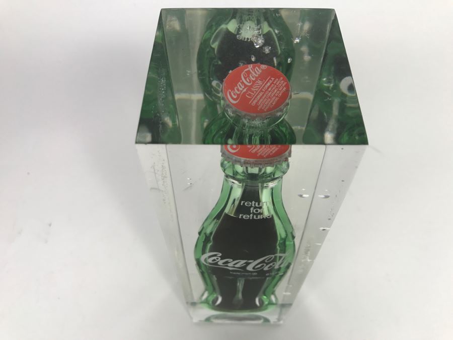Vintage Actual Coca-Cola Glass Bottle Filled With Coke Encapsulated In Acrylic Display [Photo 6]
