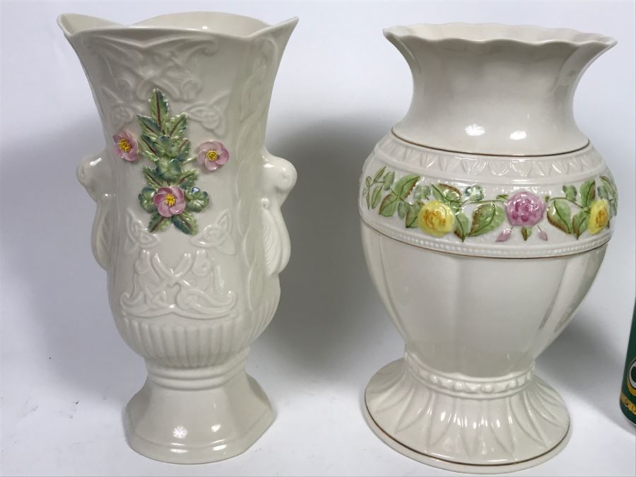 Pair Of Belleek Ireland Vases [Photo 2]