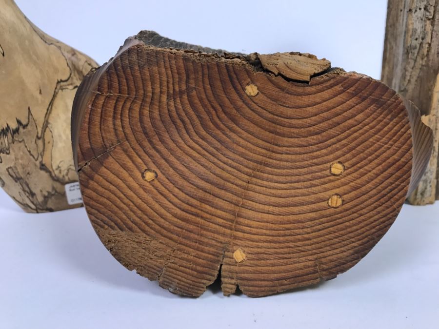 Set Of (3) Handcrafted Wooden Decorative Vases [Photo 11]